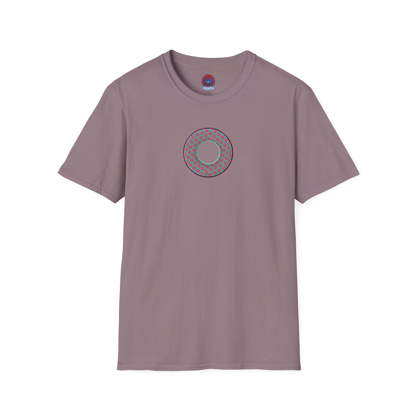 Plain Donuts/Unisex Soft-Style - "Plain Electric Paradoxical Donuts" - steel blue/red donuts