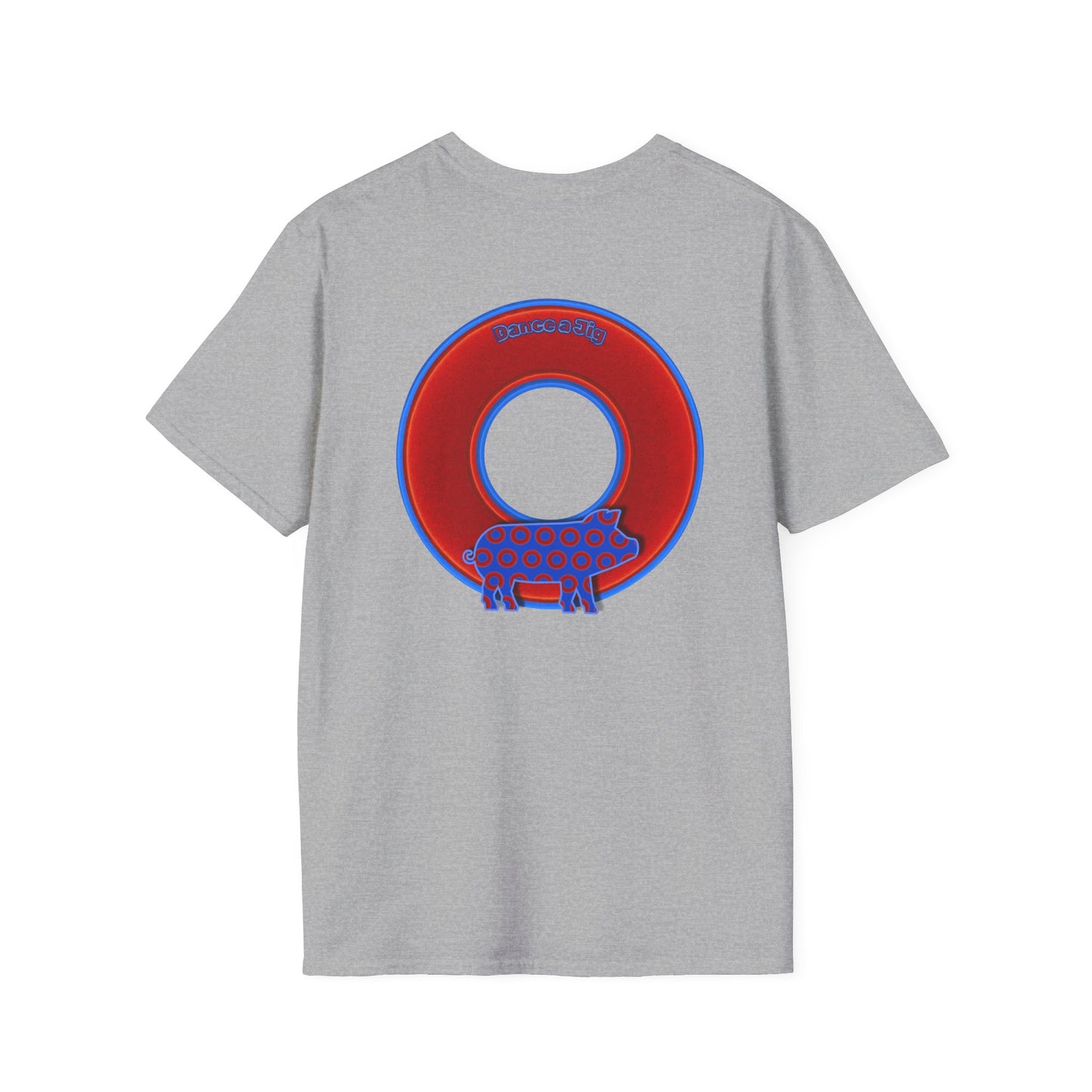 Classic Donut Tee - Unisex Soft-Style - "Guyute's Ugly Donut" - vivid red/blue donut - variant 1
