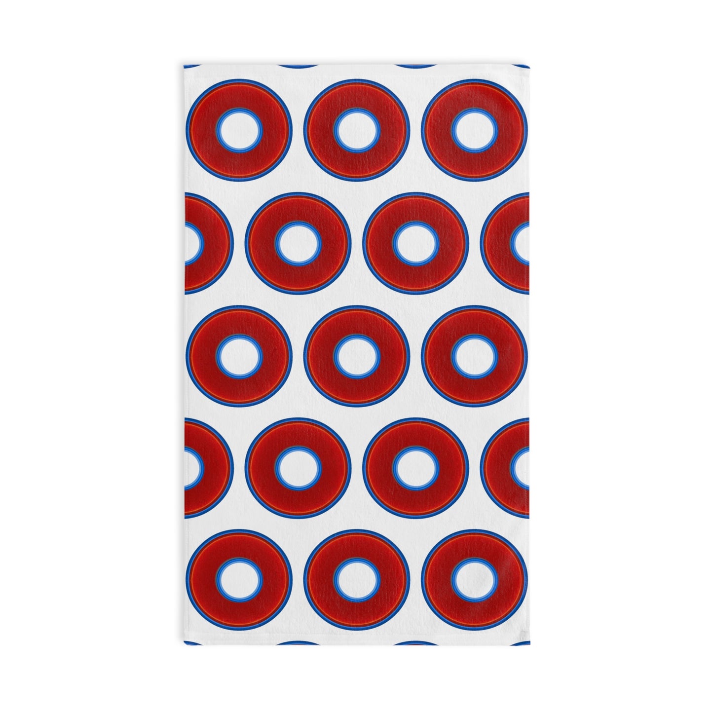 Lumpy Kitchen/Hand Towels - vivid red donuts w/white background