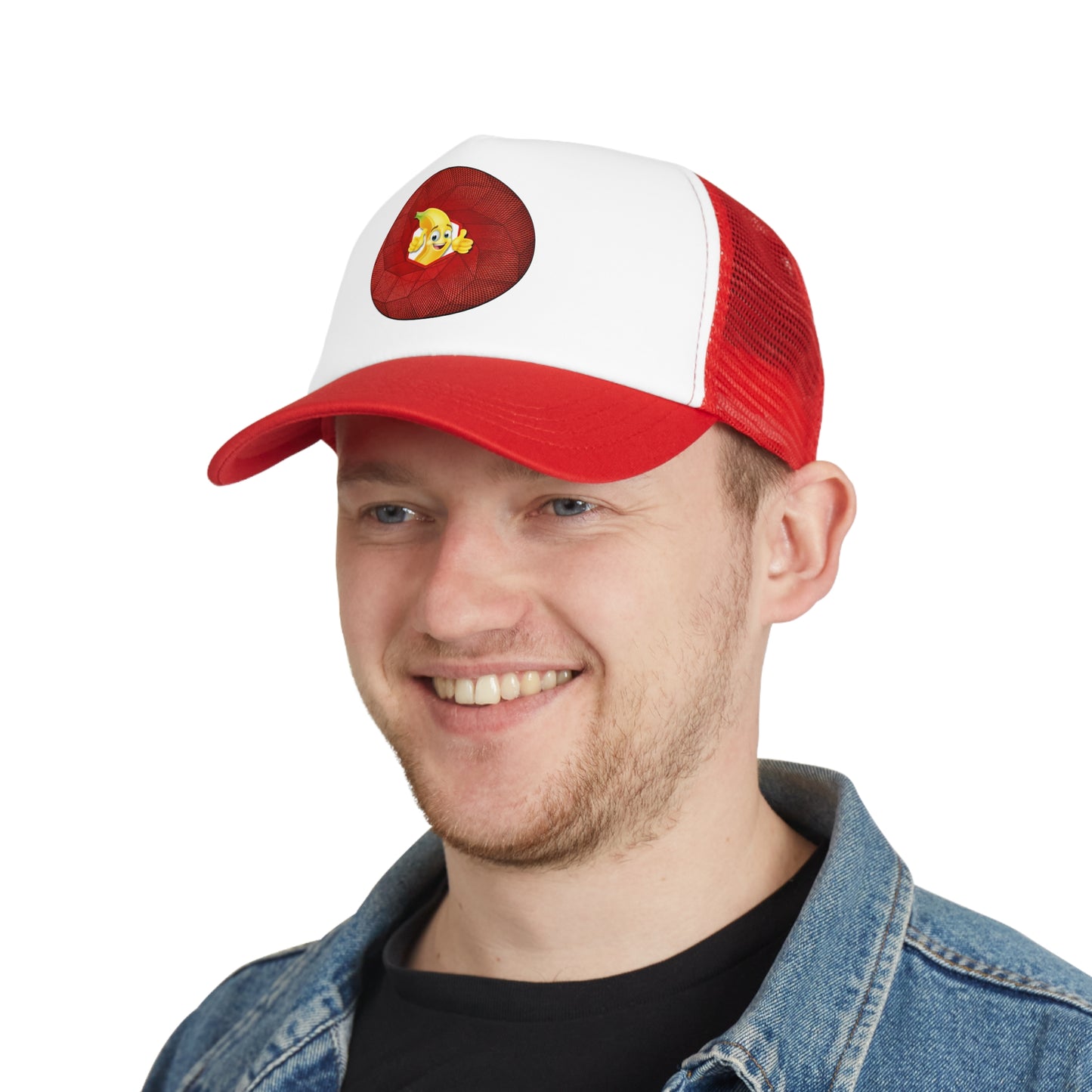 Lumpy Trucker Hat - "The Day that You Arrive" - variant 5 - red [cubed] donut