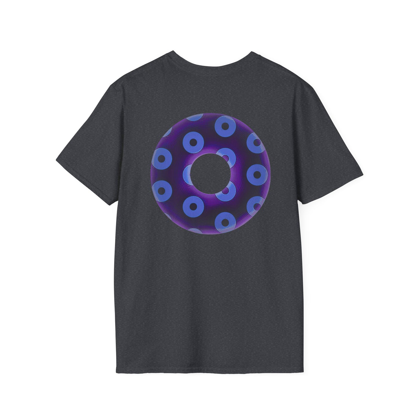 Plain Donuts/Unisex Soft-Style - "Plain Blimpy Paradoxical Donuts" - dark purple/Carolina blue donuts