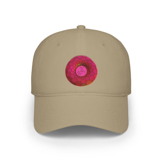 Lumpy Donut Baseball Cap - "Dr. Albert Hofmann" - variant 1 - magenta hexadonut w/