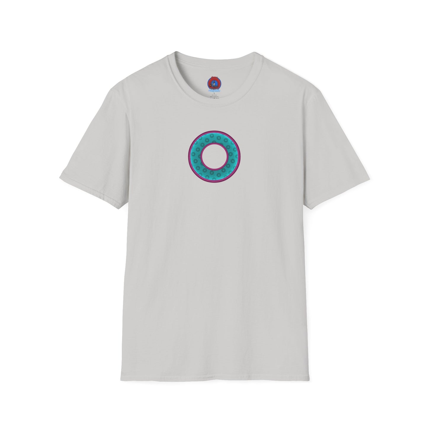 Plain Donuts/Unisex Soft-Style - "Plain Wide Mouthed Paradoxical Donuts" - teal/purple donuts