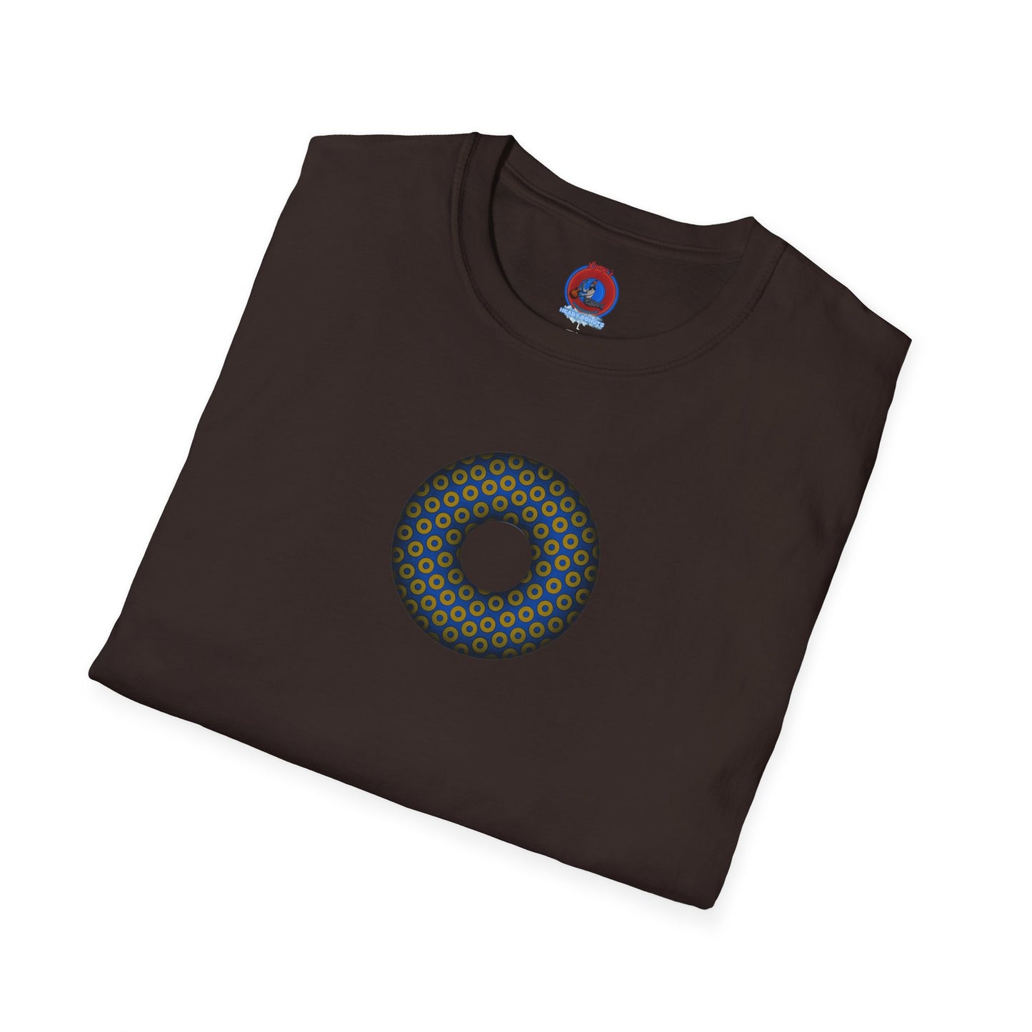 Plain Donuts/Unisex Soft-Style - "Plain Paradoxical Grided Donuts" - bronze/dark blue donuts