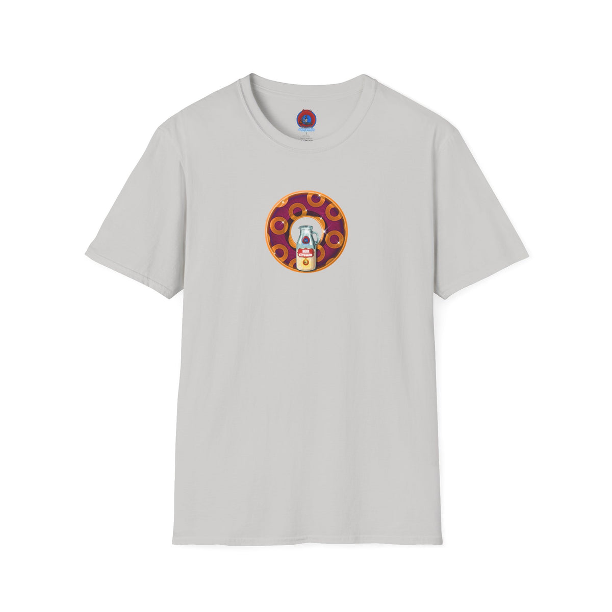 Classic Donut Tee - Unisex Soft-Style - "Princely Wooked Cream - YEMSG Donut " - burgundy/orange rustic paradox donut - variant 1