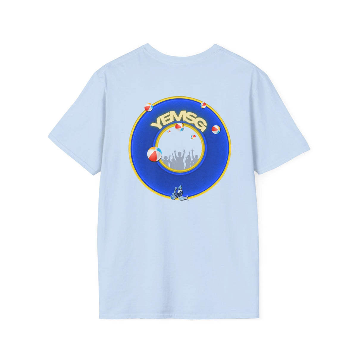 Donut Tee - Unisex Soft-Style - "The Donut's Secret Ingredient? MSG" - vivid blue/yellow donut - variant 2