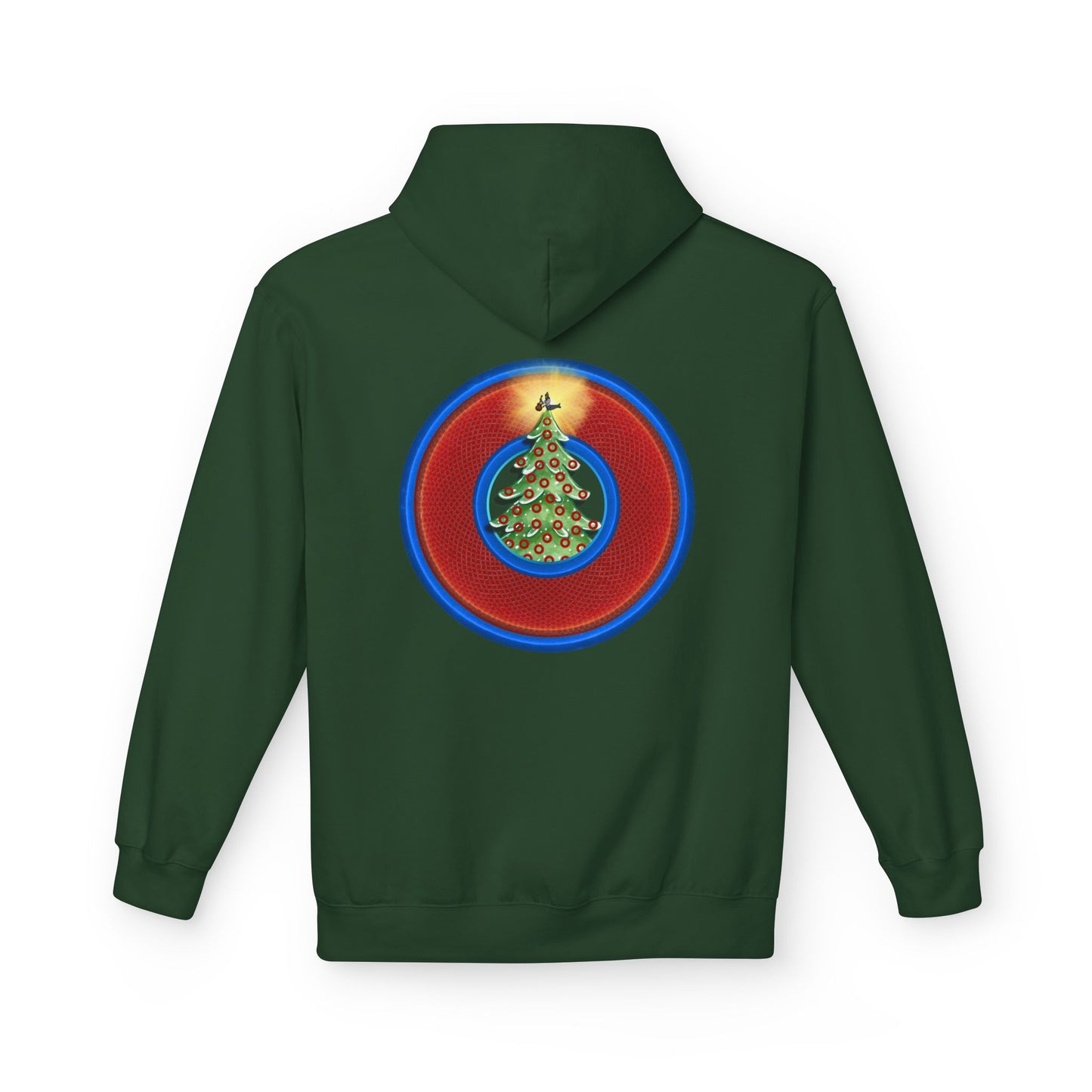 Fleece Harry Hoodies [Midweight Soft-style] - "It's Always Phishmas in Philly" - red rustic donut