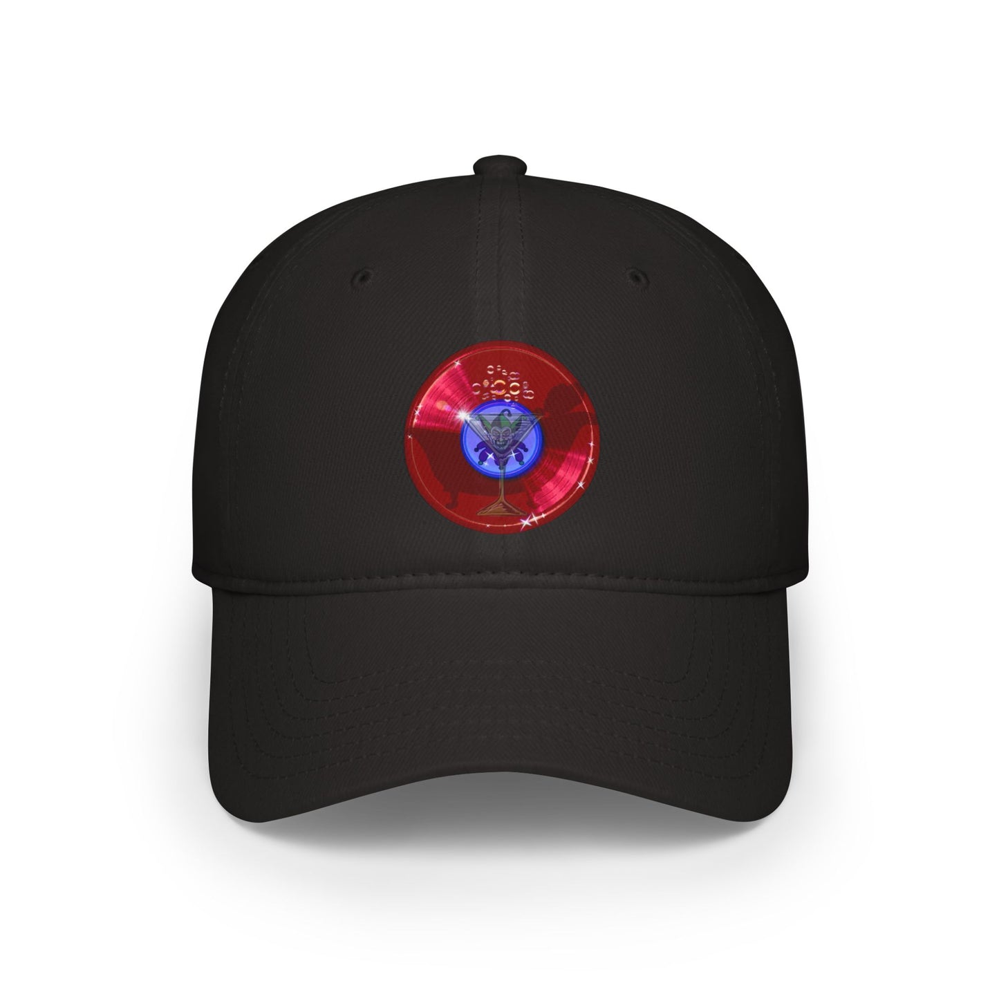 Lumpy Donut Baseball Cap - "The Joker's Personal Cap" - variant 1 - vivid red record donut w/