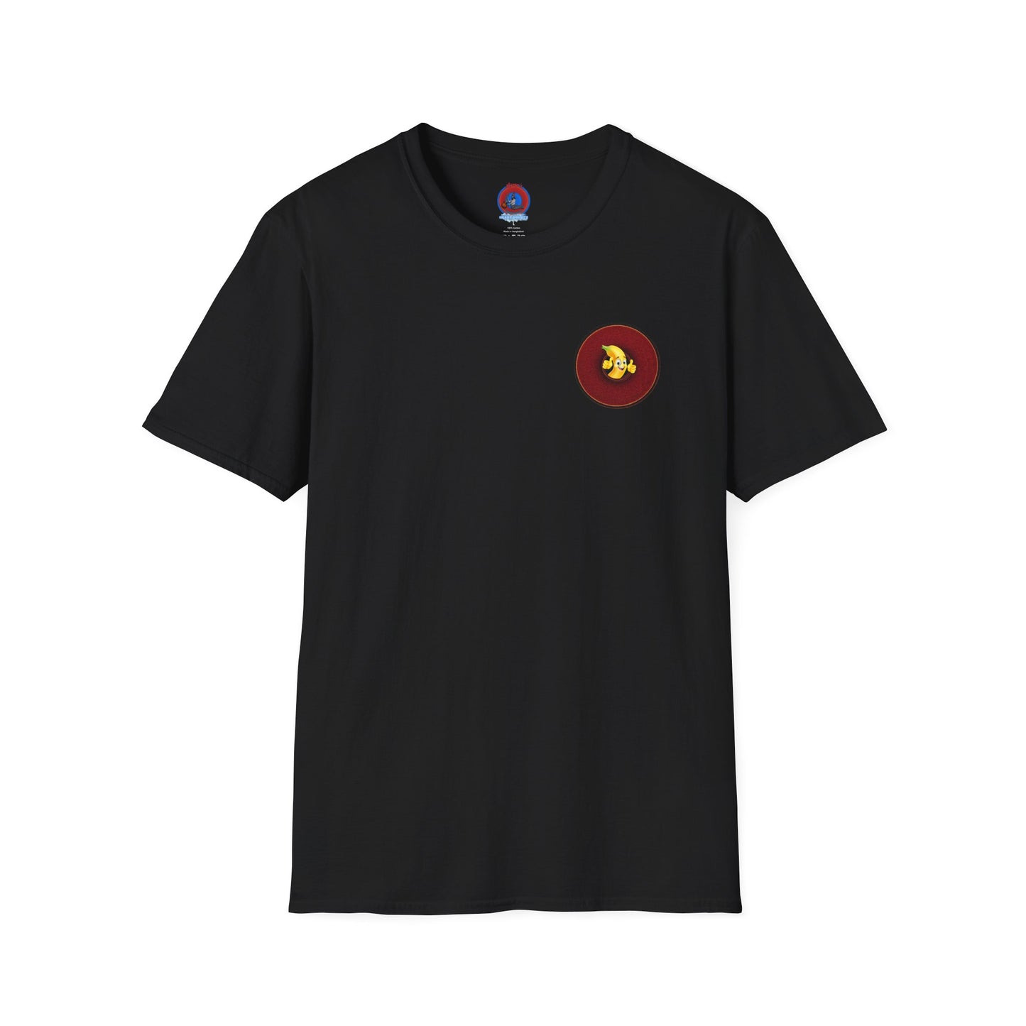 Classic Donut Tee - Unisex Soft-Style - "Dis sheet, it's bananas!" - series 1.0 - variant 4- dark red donut