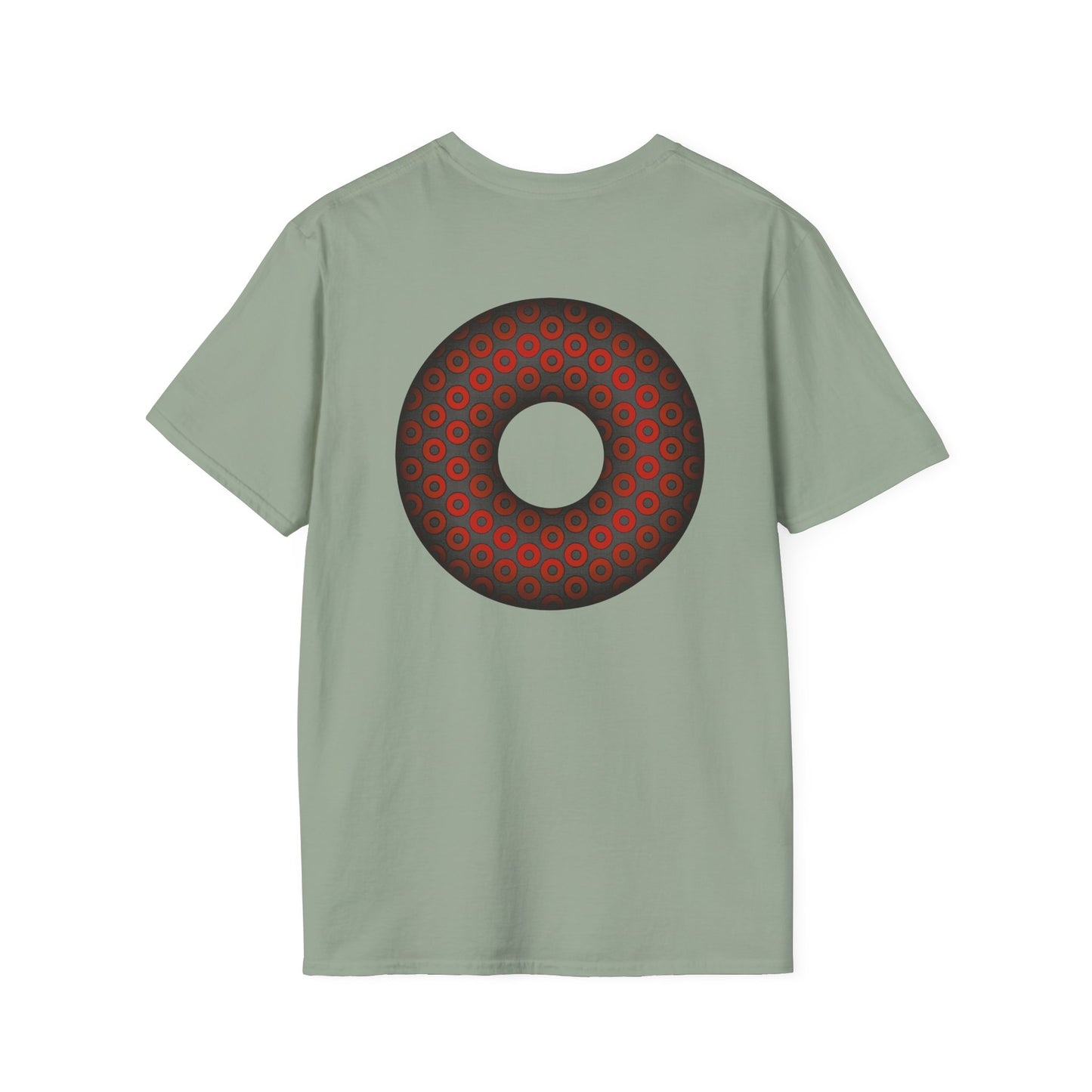 Plain Donuts/Unisex Soft-Style - "Plain Paradoxical Grided Donut" - red/dark gray donuts