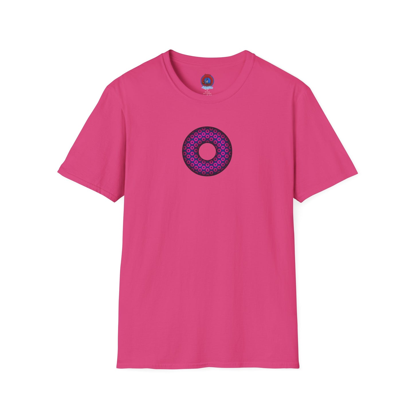 Plain Donuts/Unisex Soft-Style - "Plain Paradoxical Grided Donuts" - light magenta/dark blue donuts