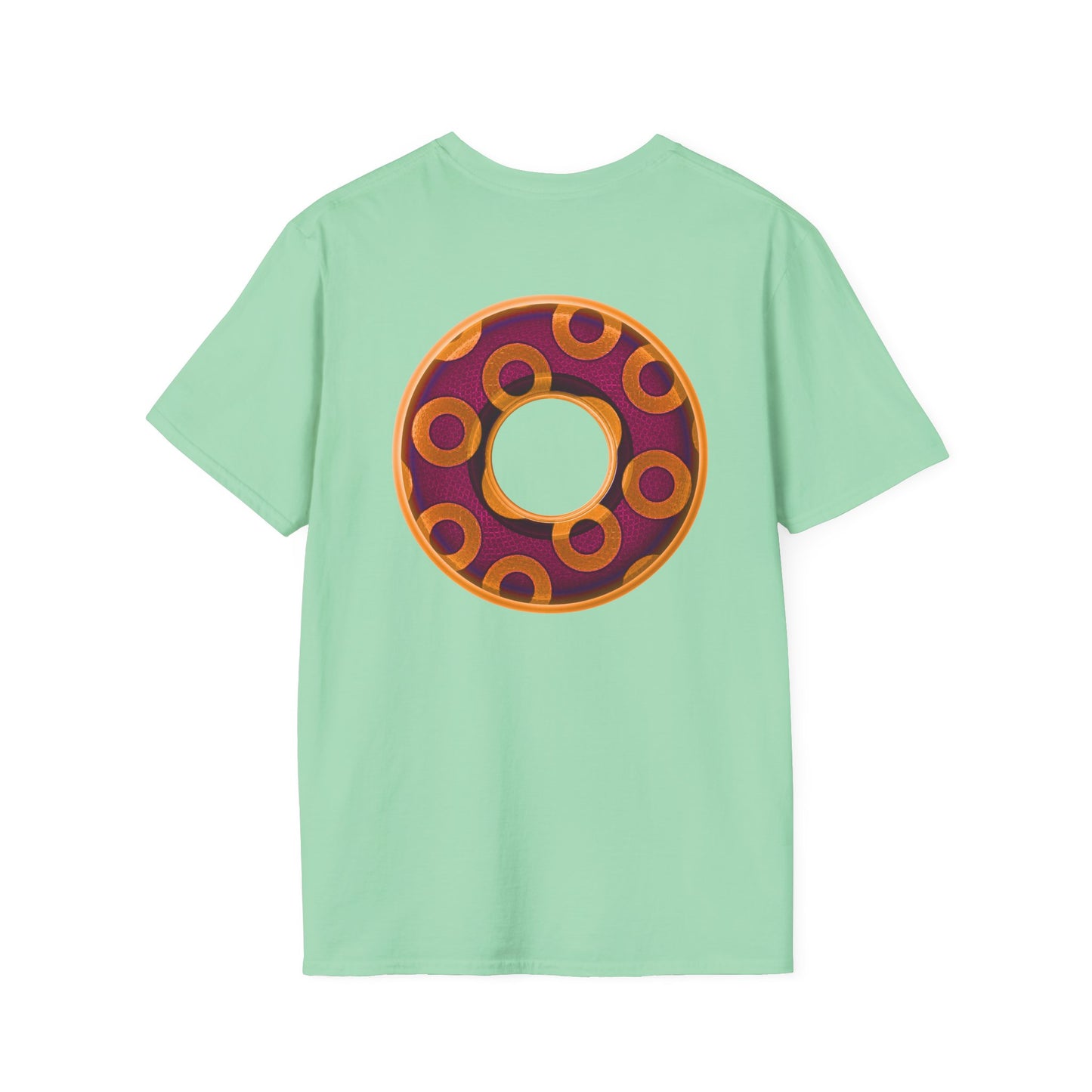 Plain Donuts/Unisex Soft-Style - "Plain Rustic Paradoxical Donuts" - orange/burgundy donuts