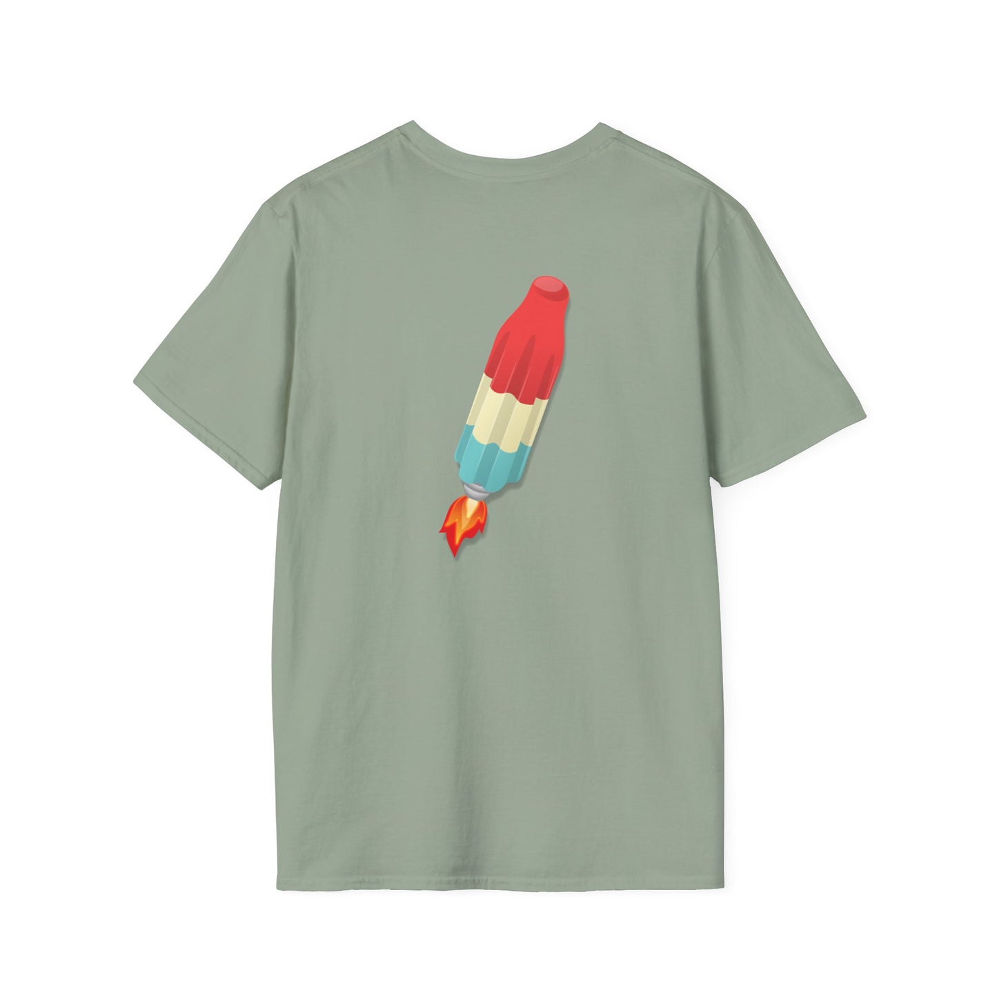 Classic Donut Tee - Unisex Soft-Style - "Blow this Popsicle Stand" - red/blue/cream - bomb pop