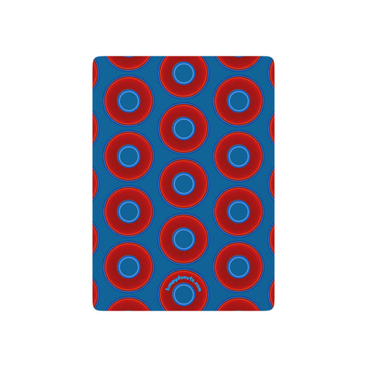 Lumpy Donut Playing Decks - 52-cards of red vivid donuts w/wavy navy blue background