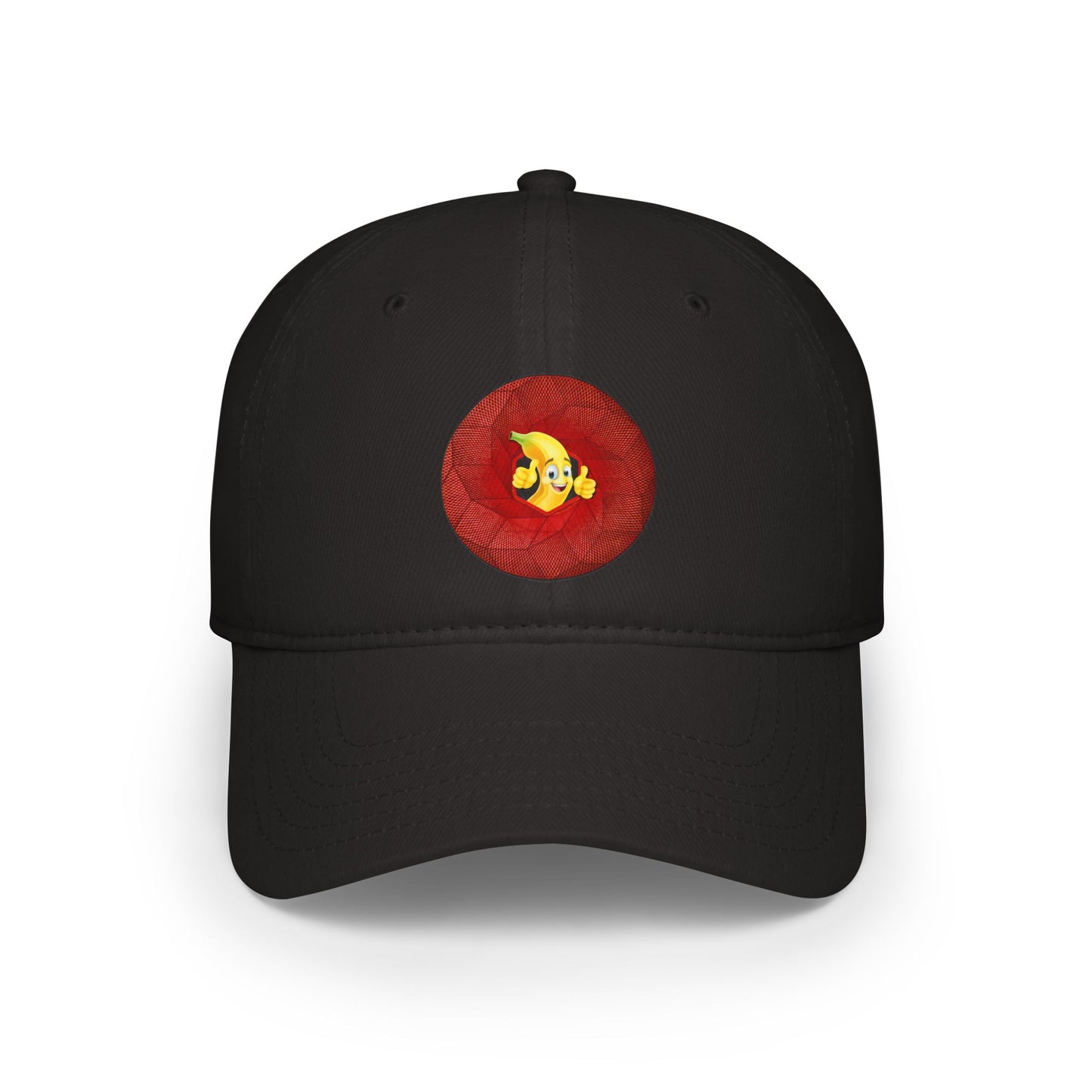 Lumpy Donut Baseball Cap - "This Donut Hat is Bananas" - variant 4 - cubed red donut w/