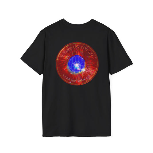 Classic Donut Tee - Unisex Soft-Style - "Harry's Hoodlum Donut" - series 1.0  - variant 1 - red donut/lights on