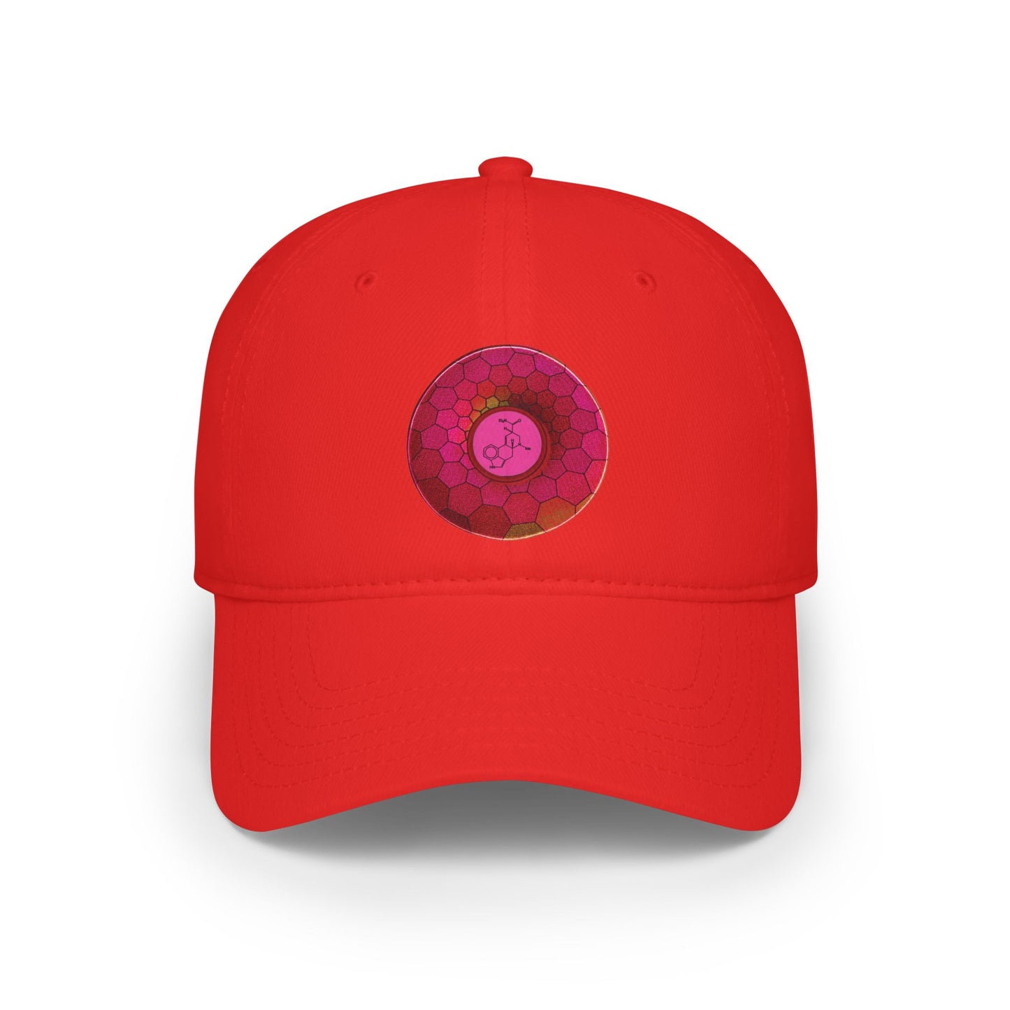 Lumpy Donut Baseball Cap - "Dr. Albert Hofmann" - variant 1 - magenta hexadonut w/