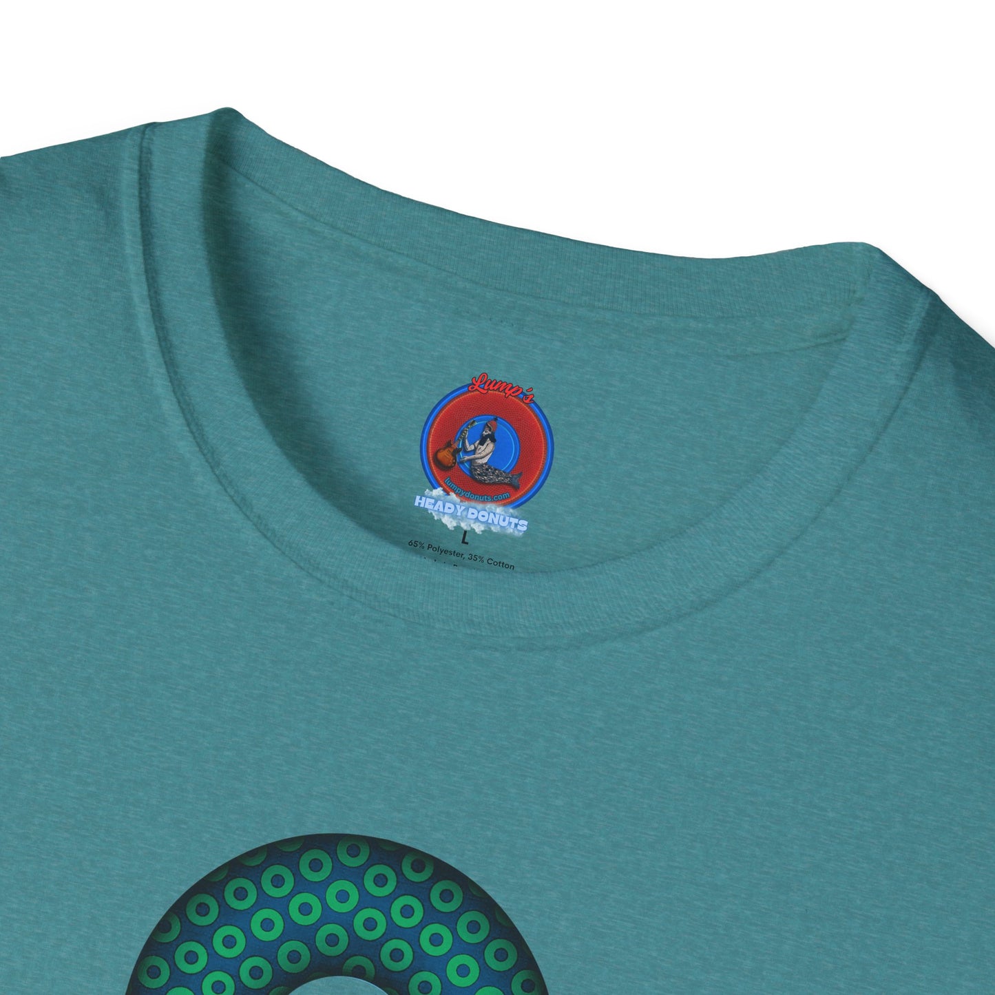 Plain Donuts/Unisex Soft-Style - "Plain Paradoxical Grided Donuts" - light green/midnight teal donuts
