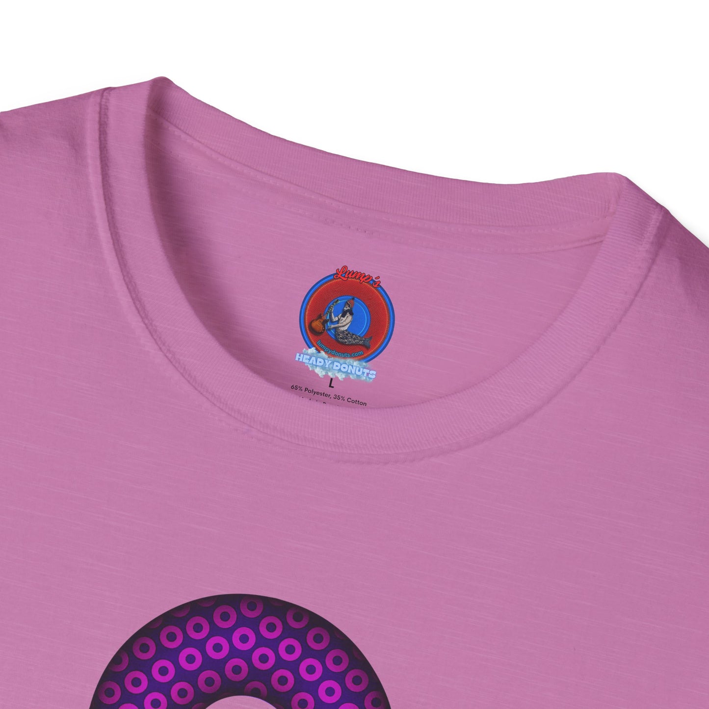 Plain Donuts/Unisex Soft-Style - "Plain Paradoxical Grided Donuts" - hot pink/purple donuts