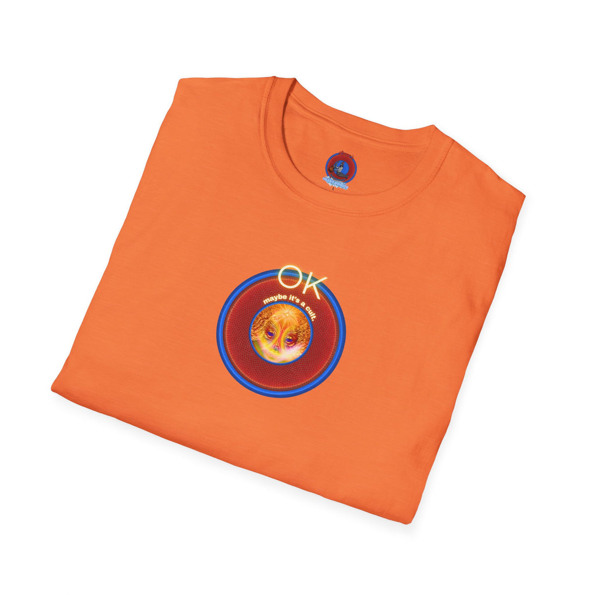 Classic Donut Tee - Unisex Soft-Style - "Donuts: Conjurers of Awesome" - series 1.0  - variant 3 - w/"okay" - red donut