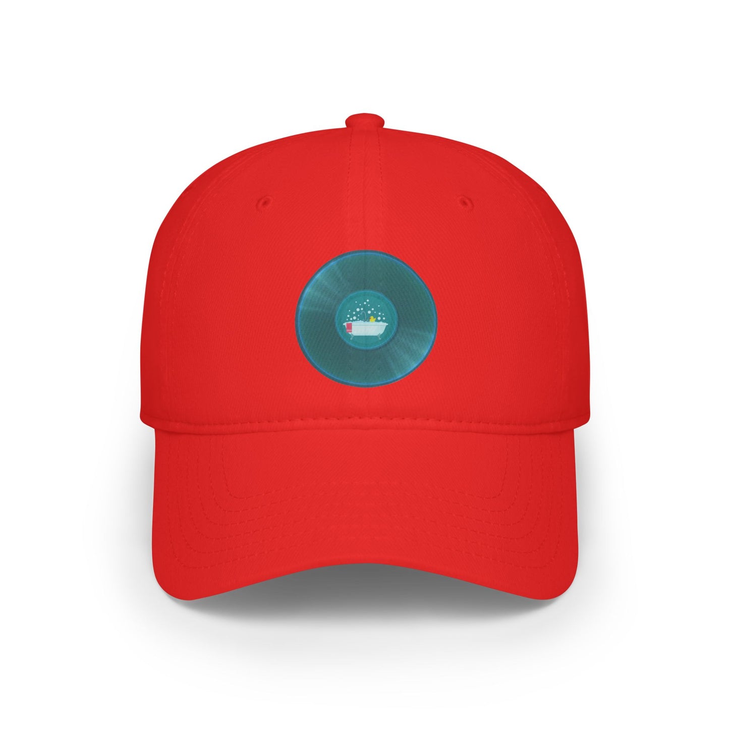 Lumpy Donut Baseball Cap - "After Bathtub Fun Cap" - vivid record donut w/