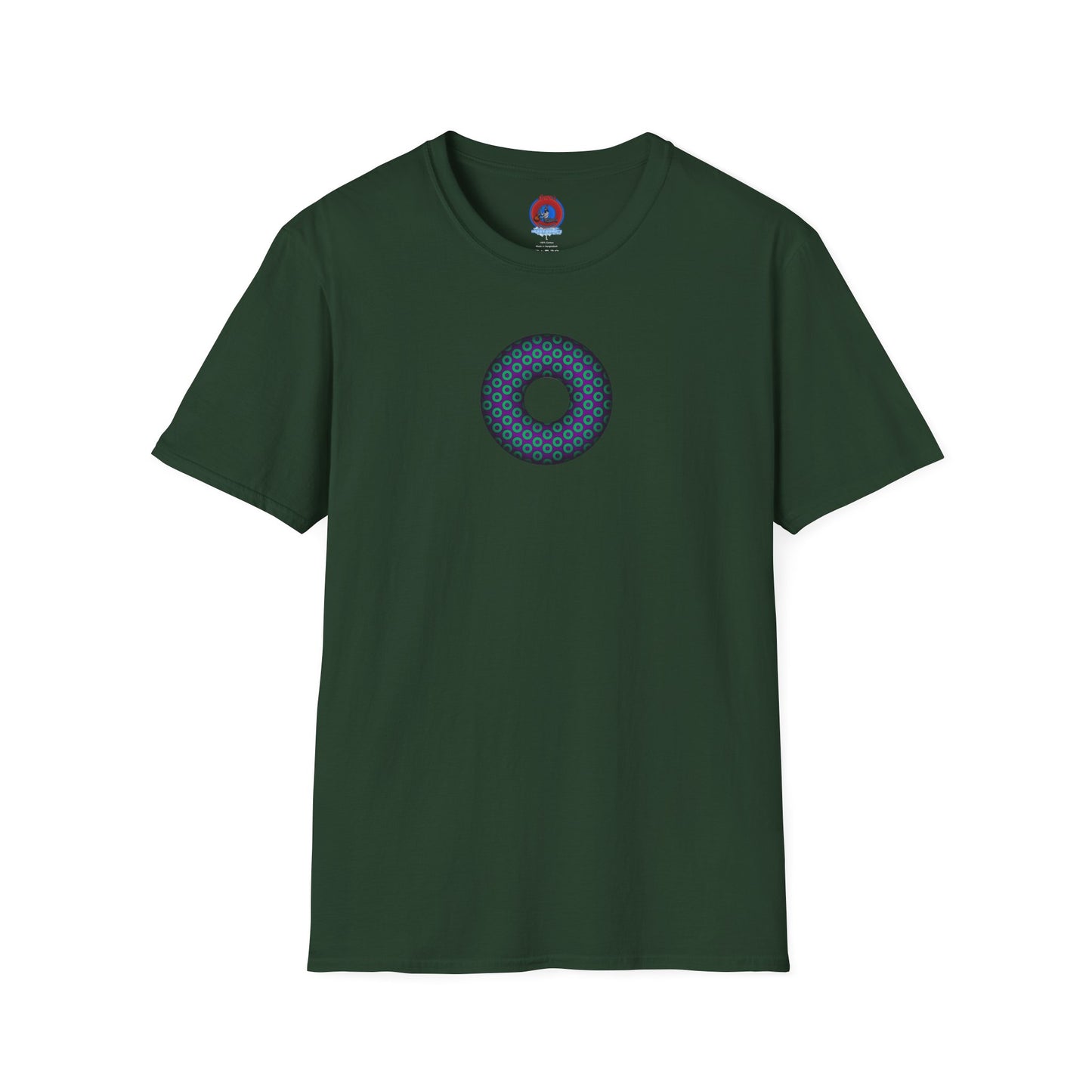 Plain Donuts/Unisex Soft-Style - "Plain Paradoxical Grided Donuts" - green/purple donuts