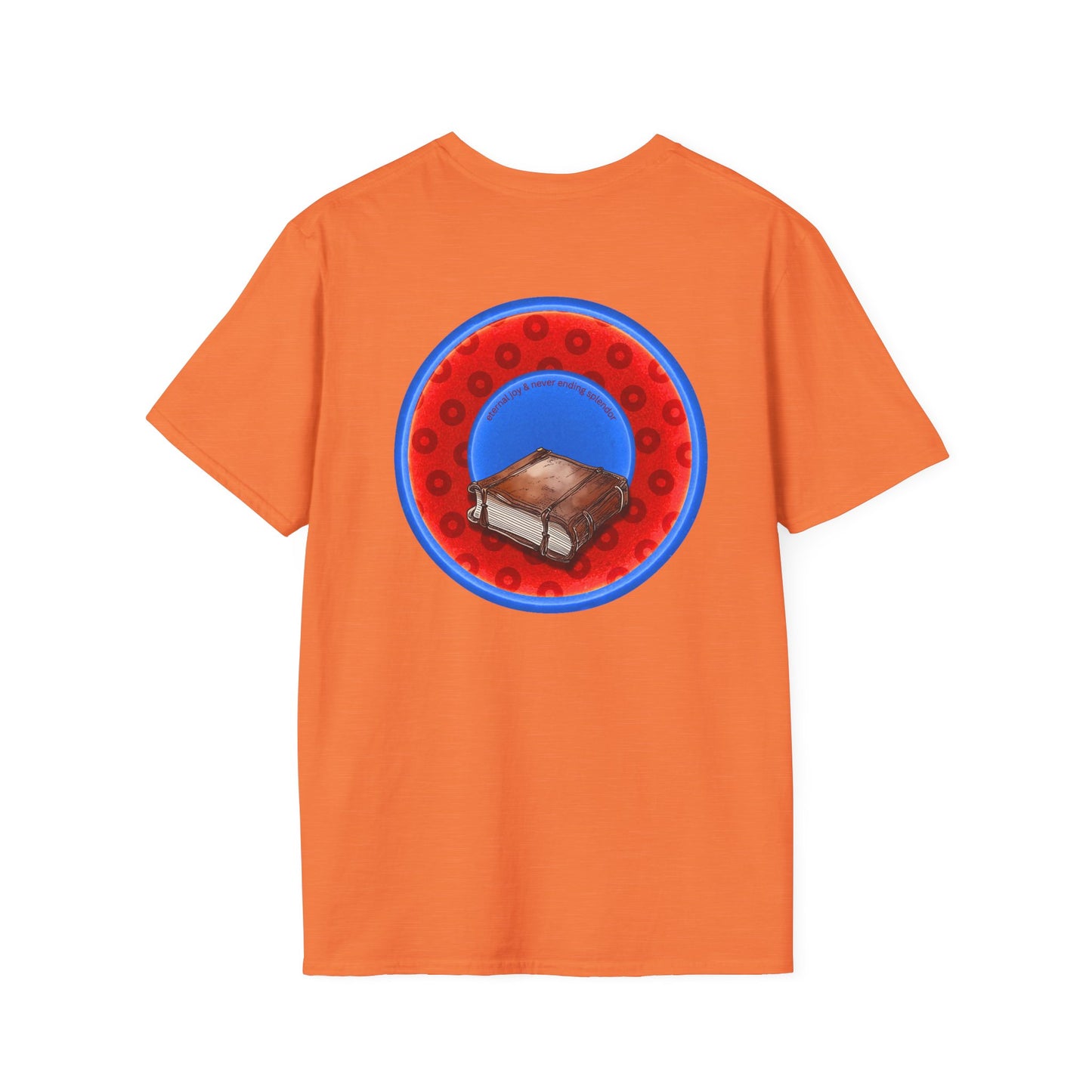 Classic Donut Tee - Unisex Soft-Style - "Read the F'ing Donut Book" - paradoxical widemouthed red/blue donut