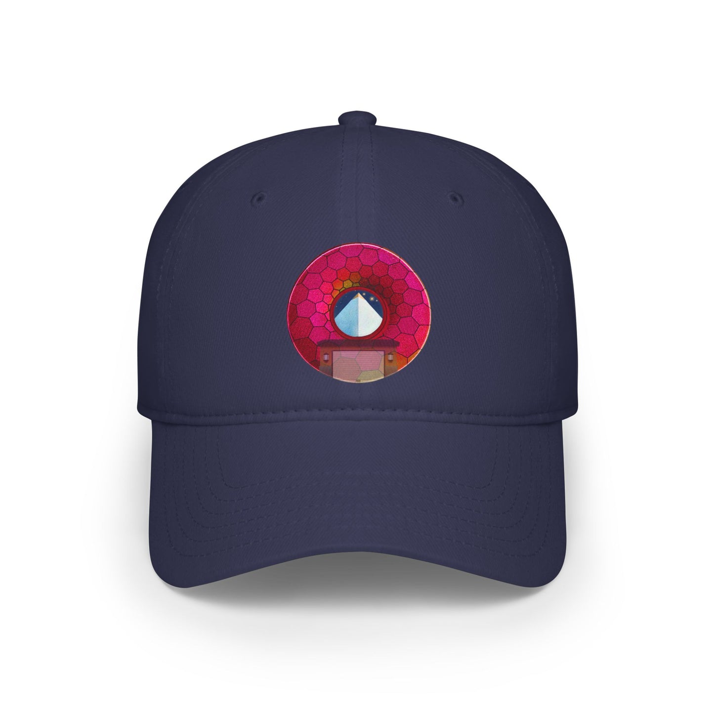 Lumpy Donut Baseball Cap - "Limestone Donut Caps So Large" - variant 6 - magenta hexadonut w/