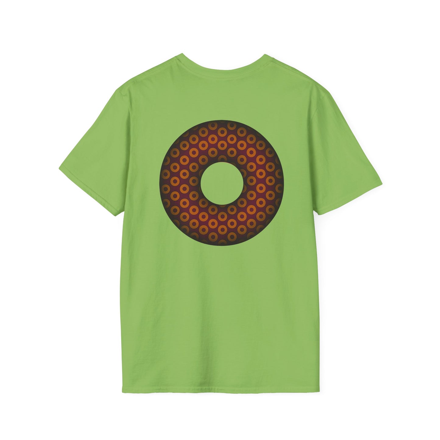Plain Donuts/Unisex Soft-Style - "Plain Paradoxical Grided Donuts" - orange/burgundy donuts