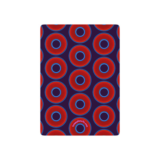 Lumpy Donut Playing Decks - 52-cards - red vivid donuts w/midnight purple background