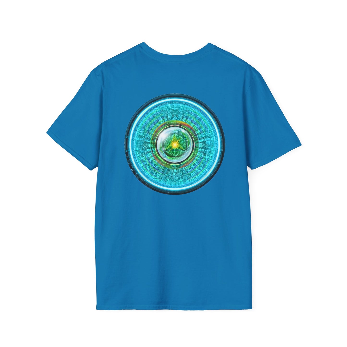 Classic Donut Tee - Unisex Soft-Style - "Donut of Life Tee" - vivid turquoise tube donut - variant 1