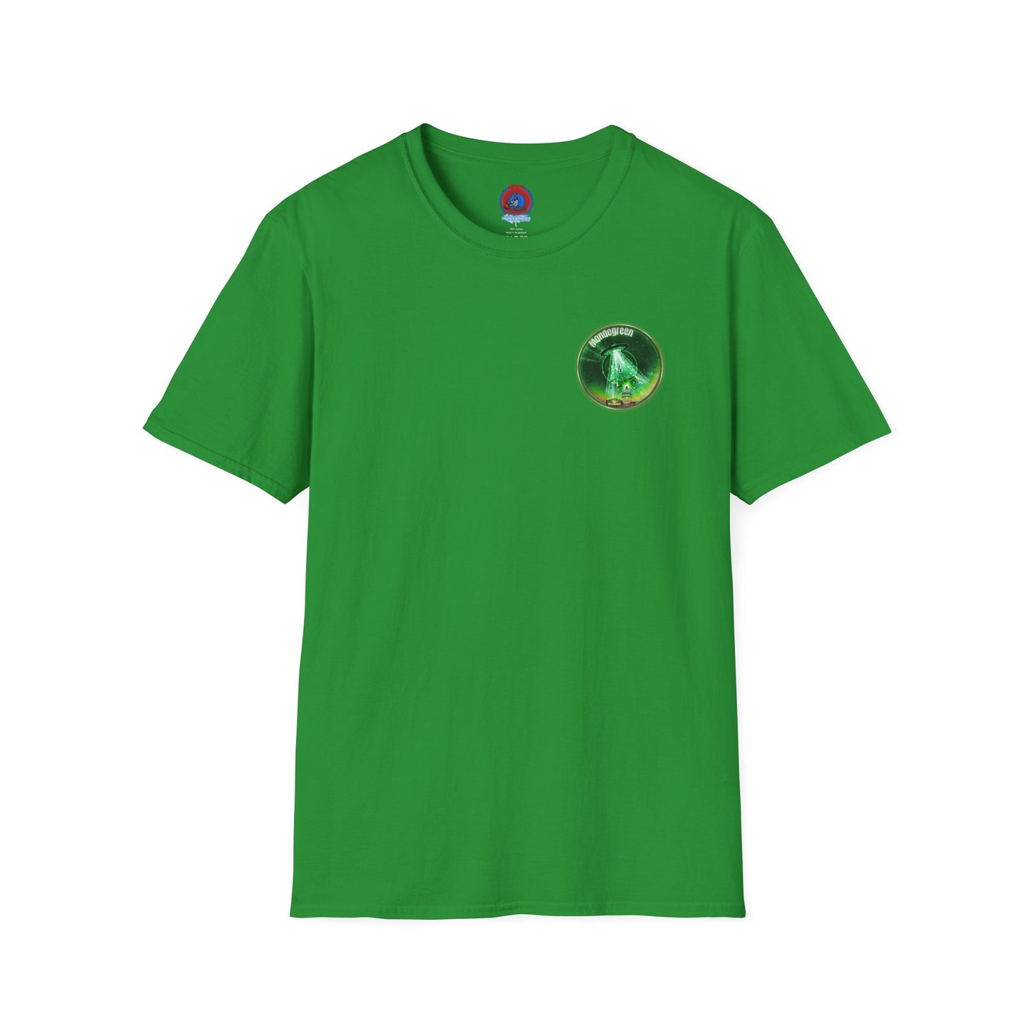 Classic Donut Tee - Unisex Soft-Style - "Close Encounters of the Delaware kind - Mondegreen Donut"  " variant 2 - green donut