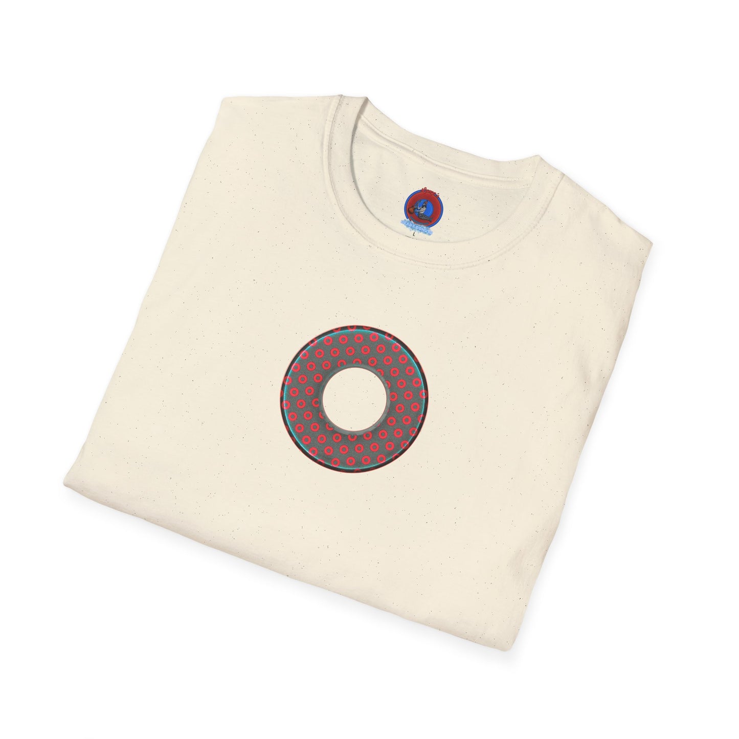 Plain Donuts/Unisex Soft-Style - "Plain Electric Paradoxical Donuts" - dark teal/red donuts