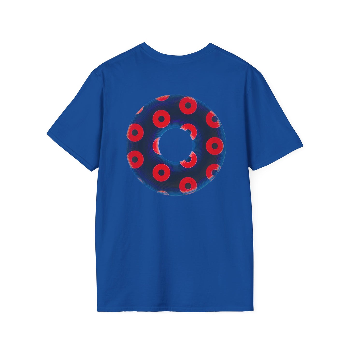 Plain Donuts/Unisex Soft-Style - "Plain Blimpy Paradoxical Donuts" - dark navy/bright red donuts