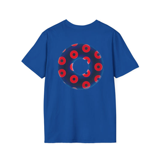 Plain Donuts/Unisex Soft-Style - "Plain Blimpy Paradoxical Donuts" - dark navy/bright red donuts