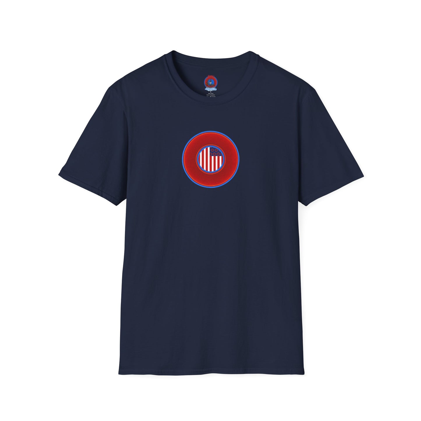 Classic Donut Tee - Unisex Soft-Style - "One Indivisible Donut" - vivid red phreedom donut - variant 1