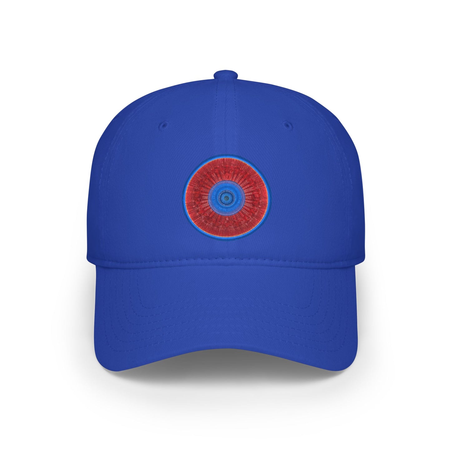 Lumpy Donut Baseball Cap - "Graphic Translation Donut Cap" - vivid red tube donut w/ - variant 1