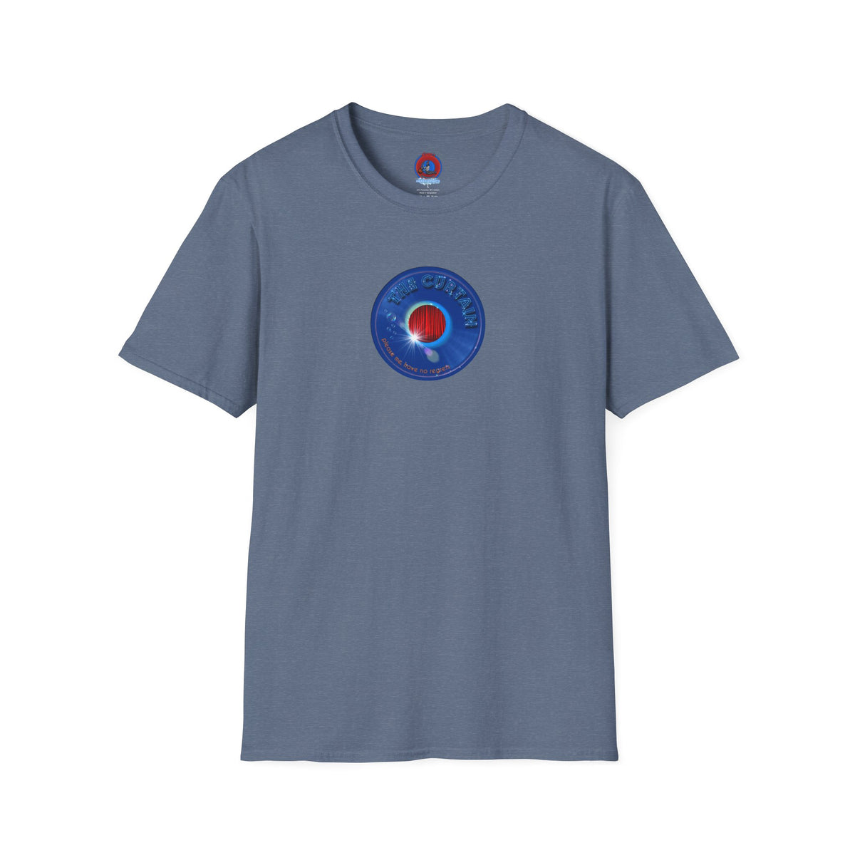 Classic Donut Tee - Unisex Soft-Style - "The Donut Without" - series 1.0  - variant 1 - vivid blue record donut