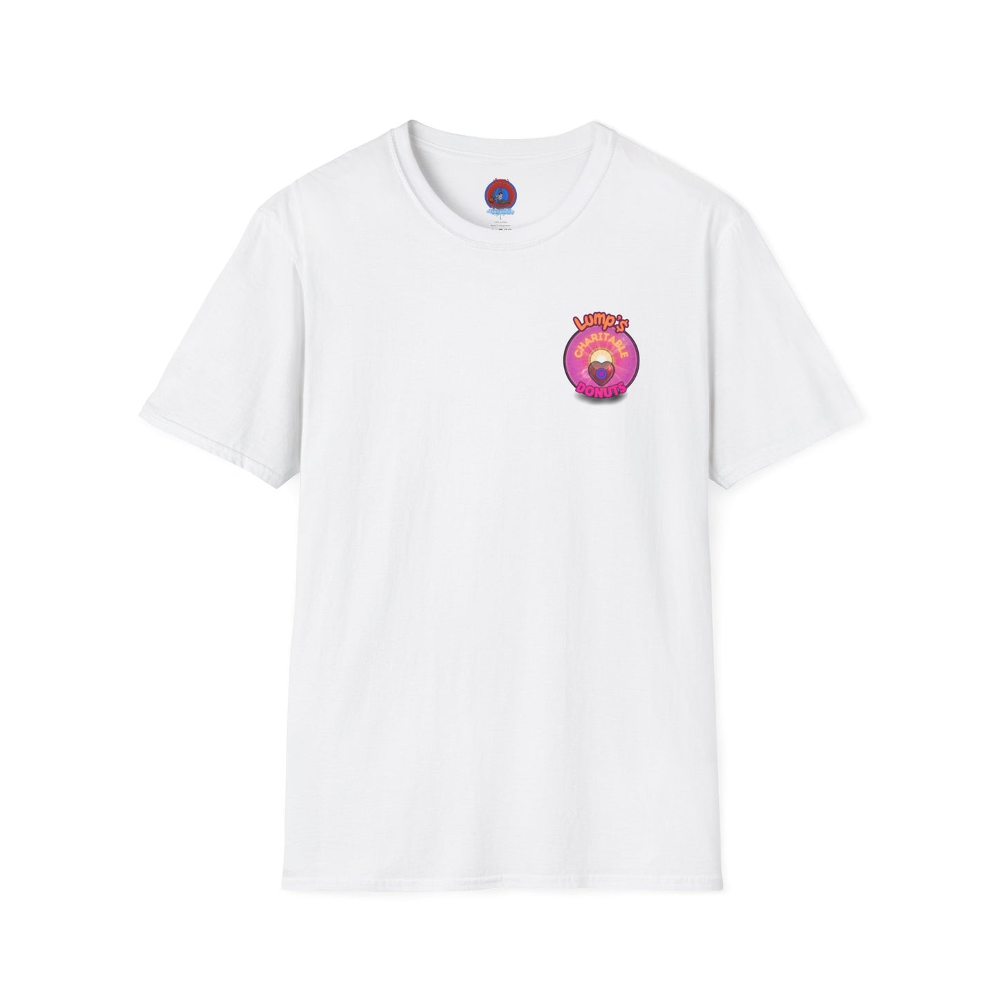 Classic Donut Tee - Unisex Soft-Style - "Lump's Official Charitable Donut" - series 1.0  - magenta donut [*100 to general charity fund]