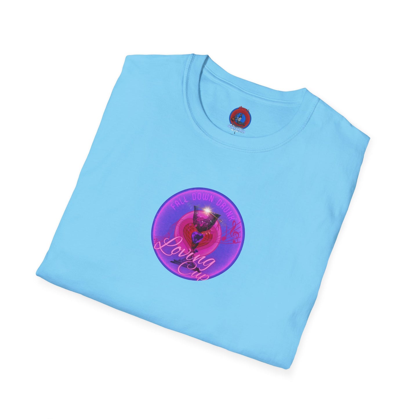 Classic Donut Tee - Unisex Soft-Style - "The Loving Donut' - vivid purple/magenta donut