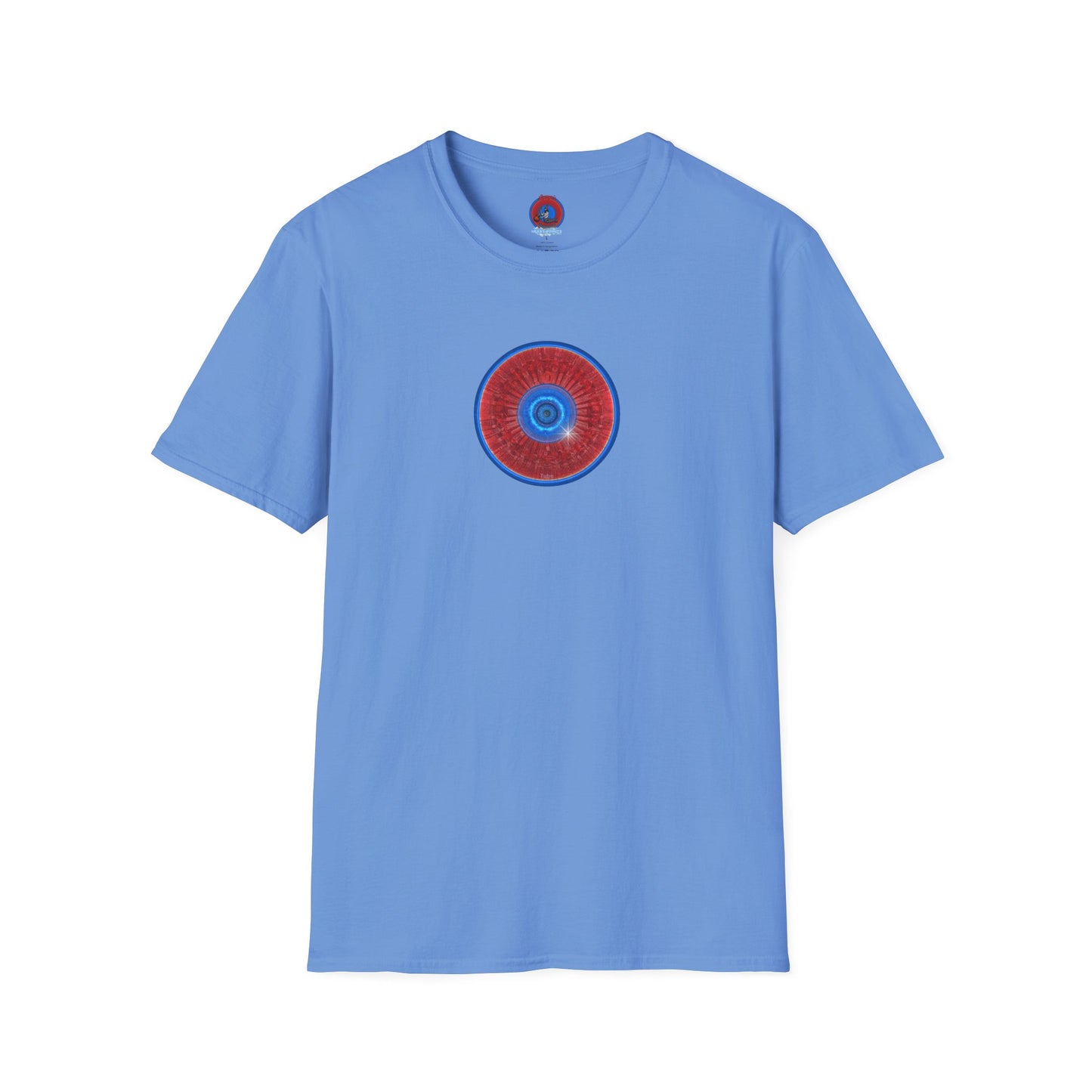Classic Donut Tee - Unisex Soft-Style - "Graphic Translation Tee Shirt" - vivid red/blue tube donut - variant 1