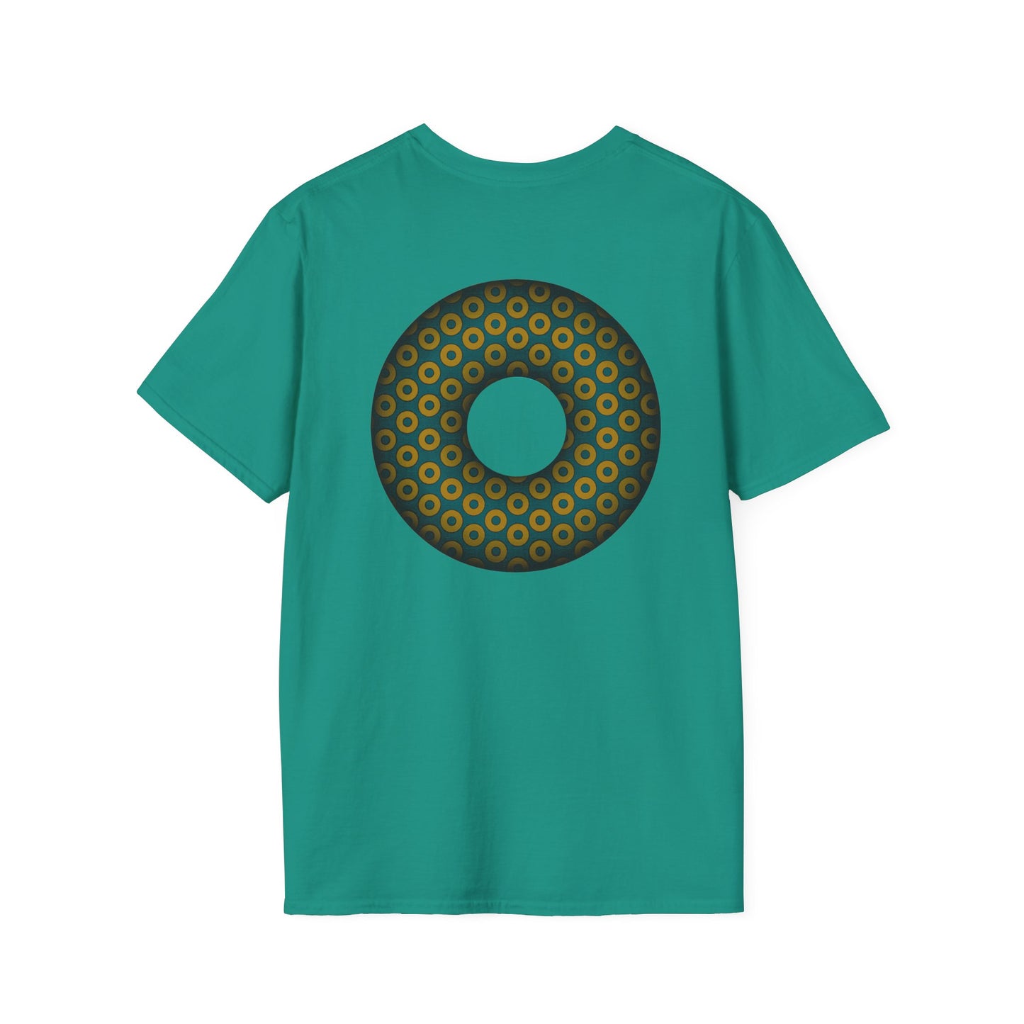 Plain Donuts/Unisex Soft-Style - "Plain Paradoxical Grided Donuts" - midnight gold/midnight teal donuts