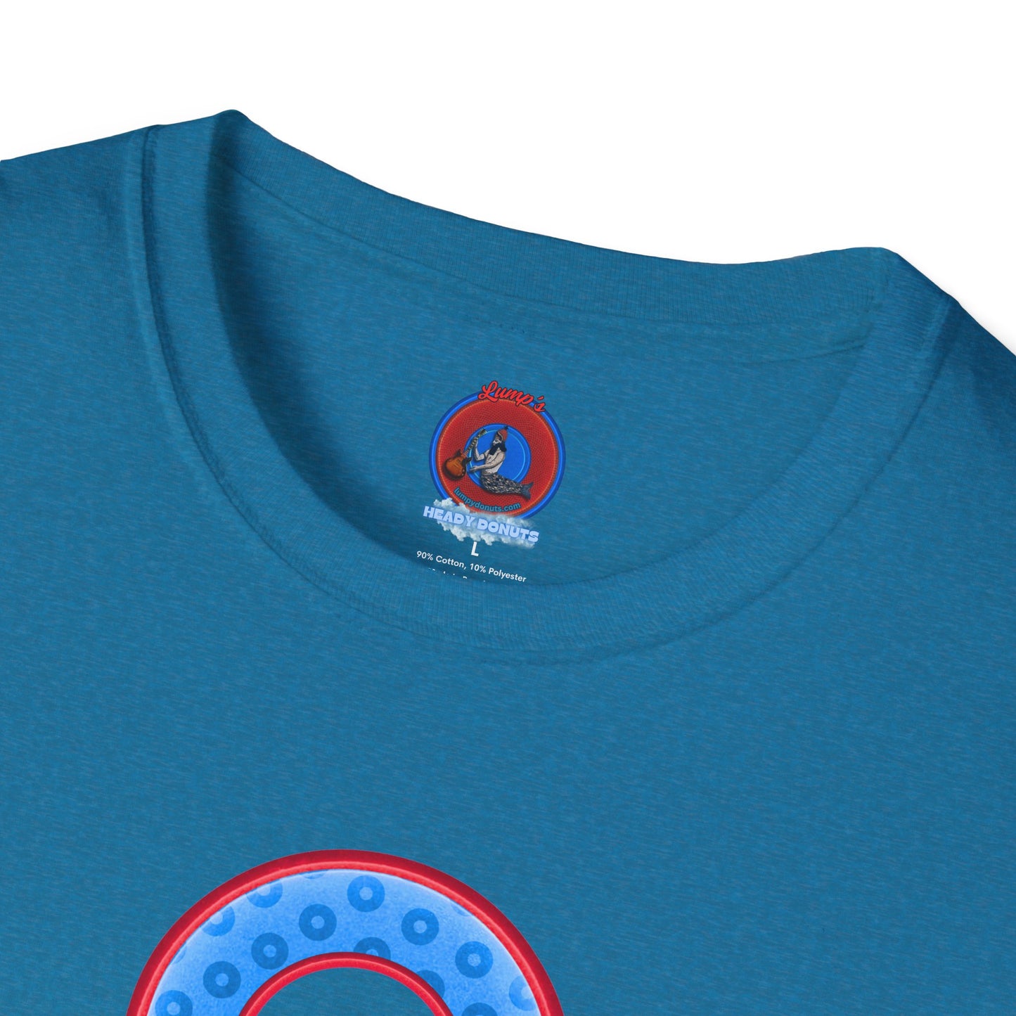Plain Donuts/Unisex Soft-Style - "Plain Wide Mouthed Paradoxical Donuts" - light blue/red donuts