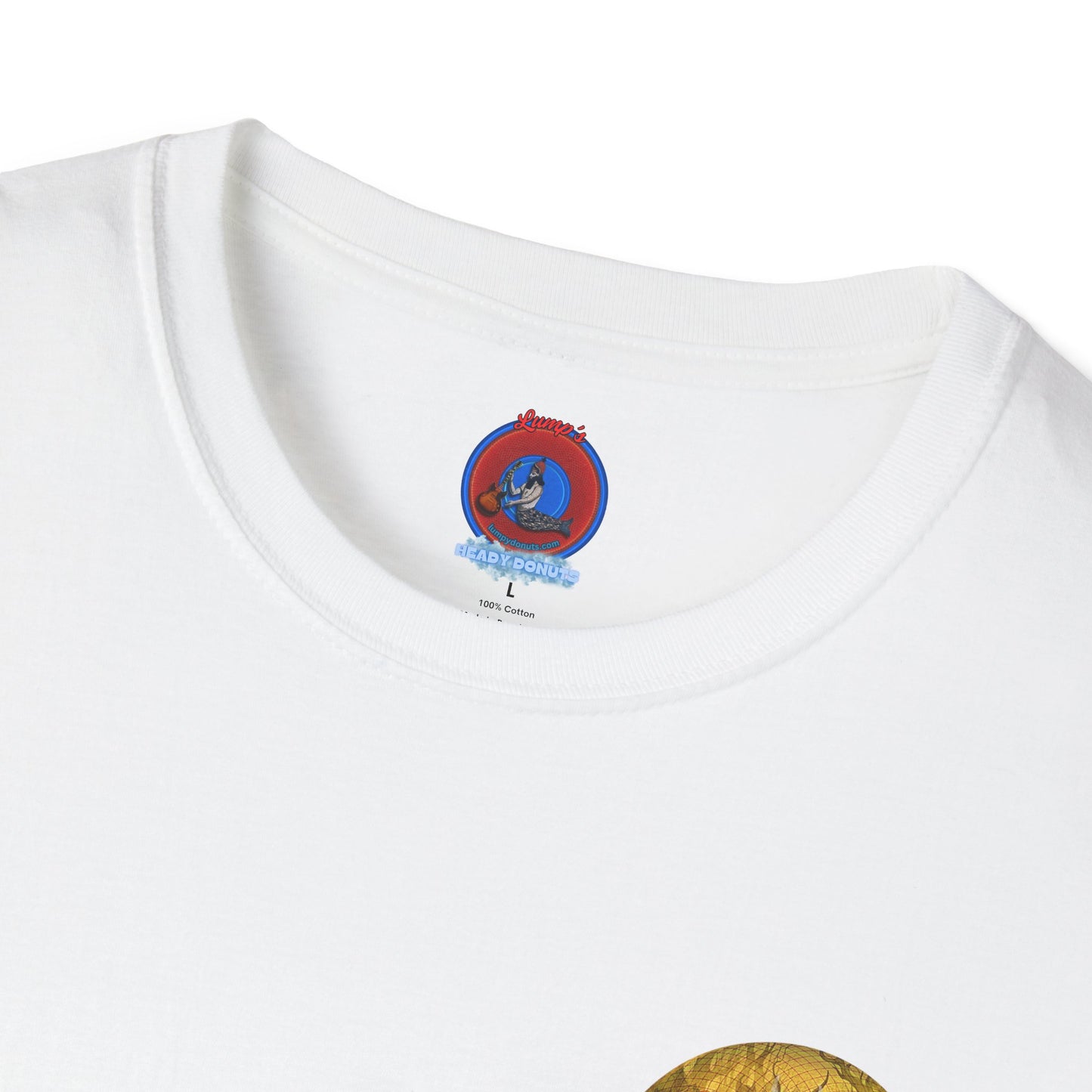 Classic Donut Tee - Unisex Soft-Style - "Vlad's Royal Donut Stash" - golden symmetrical donut