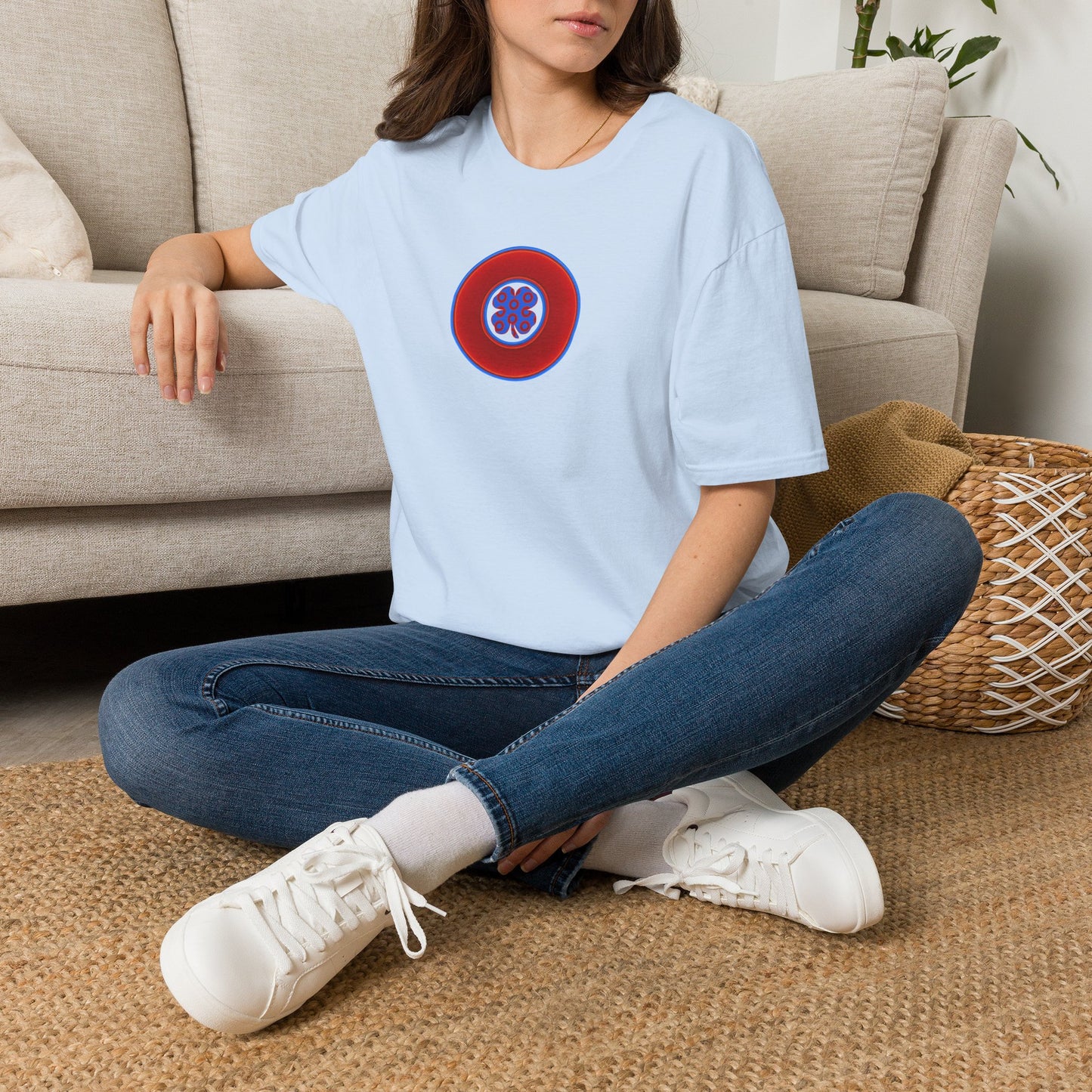 Classic Donut Tee - Unisex Soft-Style - "Patron Saint of Donuts" - St. Patrick's Day Donut -vivid red/blue donut - holiday edition - variant 3