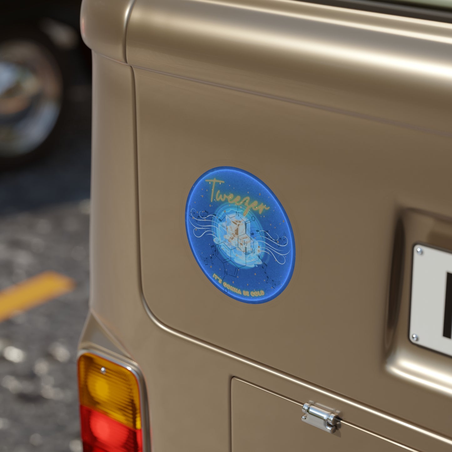 Donut Bumper/Outdoor Sticker - "The Donut Reprised" - series 1.0 - blue donut - [Die-Cut] 6"x 6"