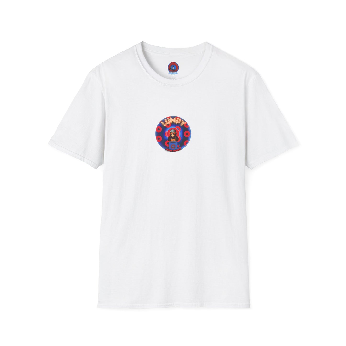 Coffee Traders Tee - Unisex Soft-Style - "Tasty Coffee" - paradoxical donut/rustic red donut - variant 2 - logo front/tasty back