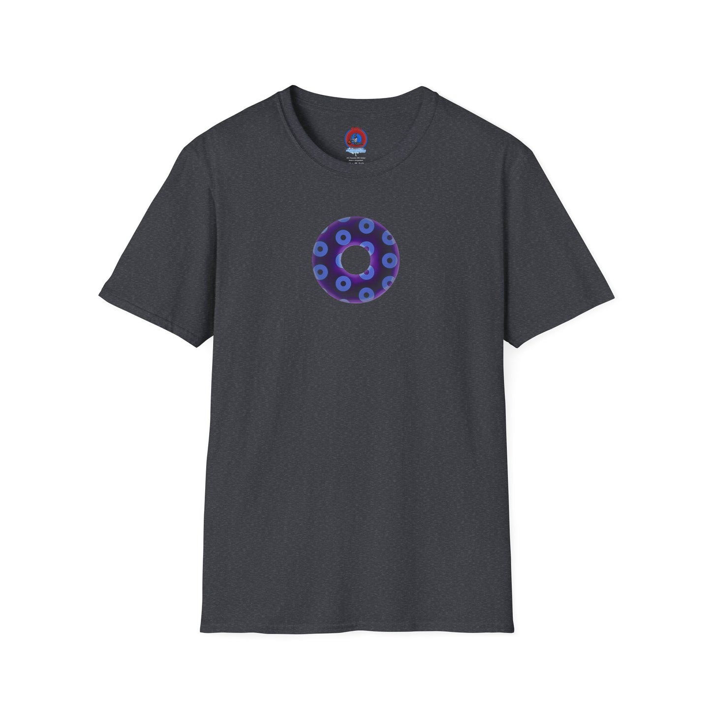 Plain Donuts/Unisex Soft-Style - "Plain Blimpy Paradoxical Donuts" - dark purple/Carolina blue donuts