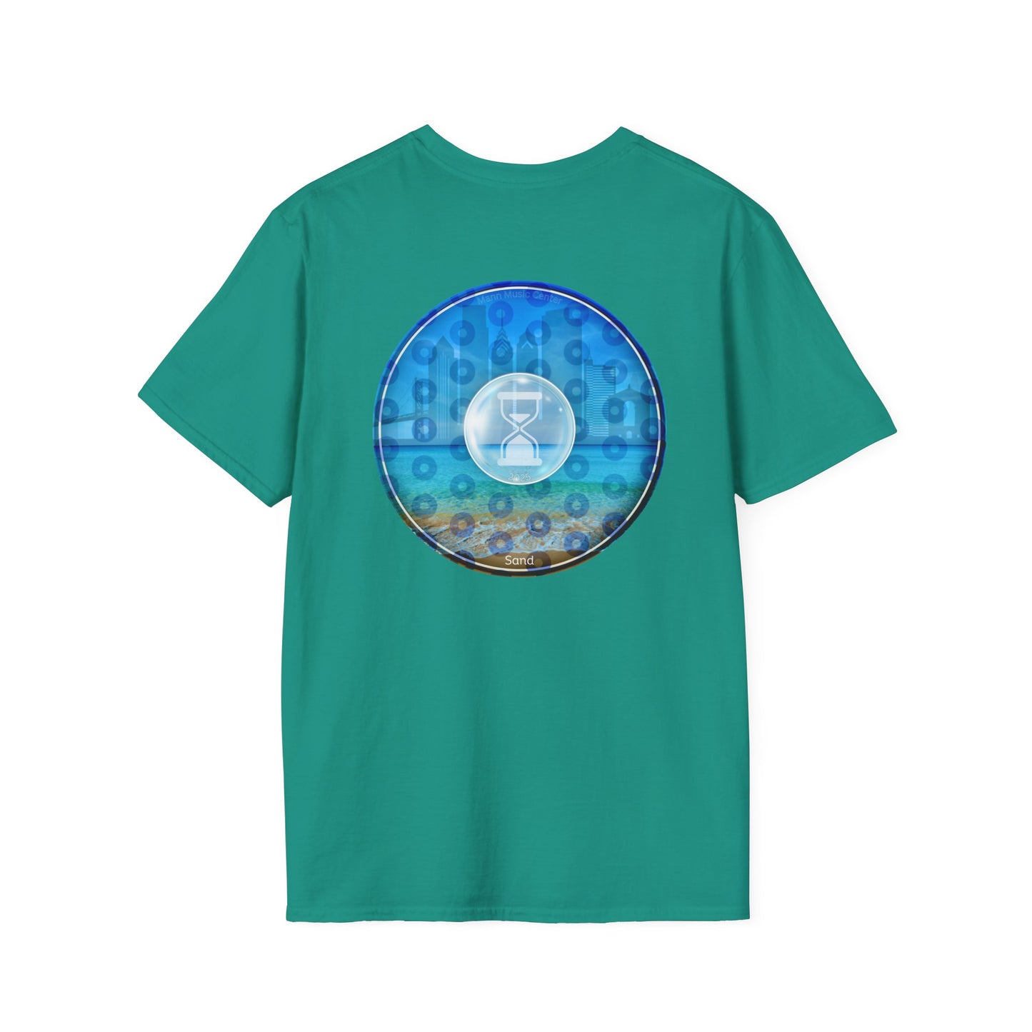 Classic Donut Tee - Unisex Soft-Style - "Philly Special: Still Loading Sand" - vivid blue paradoxical pic donut - variant 2