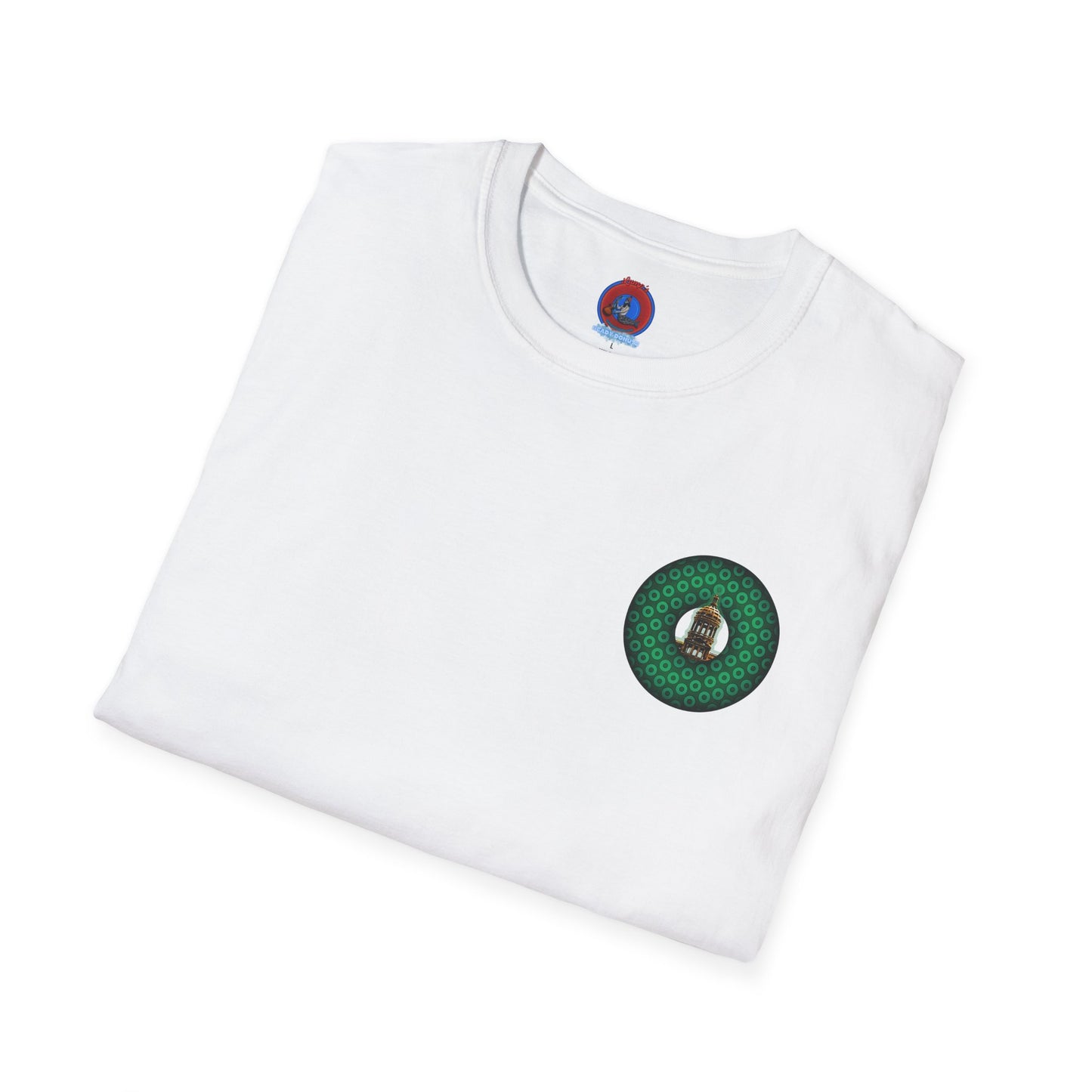 Classic Donut Tee - "Save Mondegreen City Hall Clock Tower" - paradox donut - series 1.0 - variant 2 - green donut